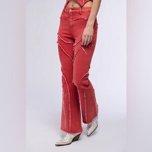 AKIRA Vibrant Red Denim
